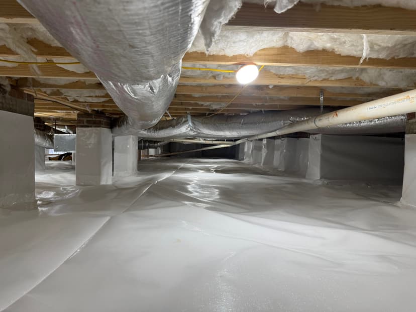 HydroHelp911 Crawl Space & Foundation Repair completed crawl space encapsulation with vapor barrier & insulation.
