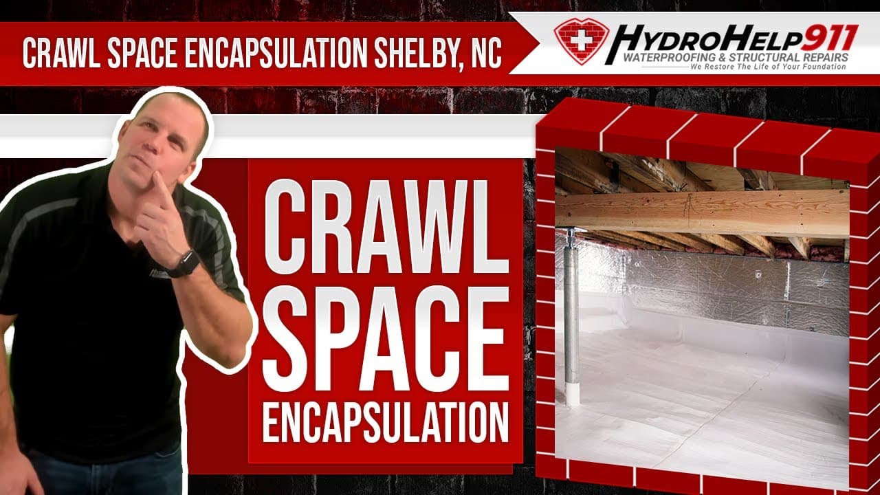 Crawl Space Encapsulation in Shelby, NC. Video preview.