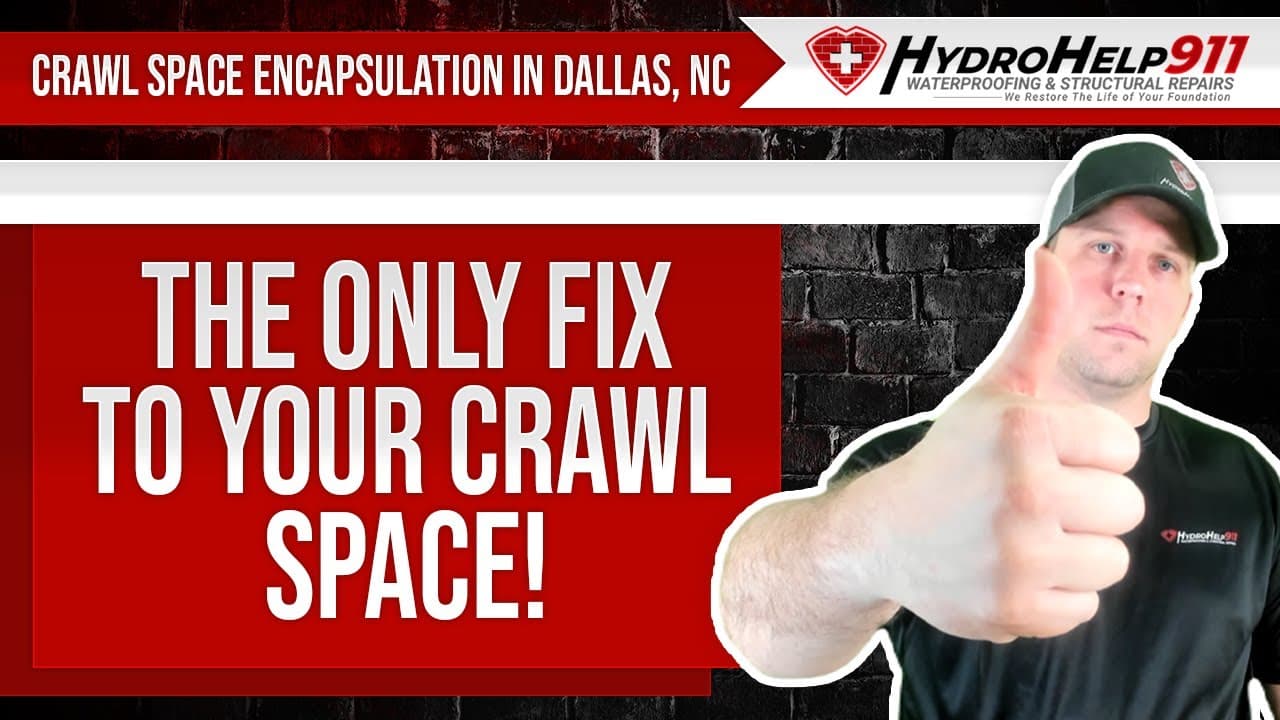 Crawl Space Encapsulation in Dallas, NC. Video preview.