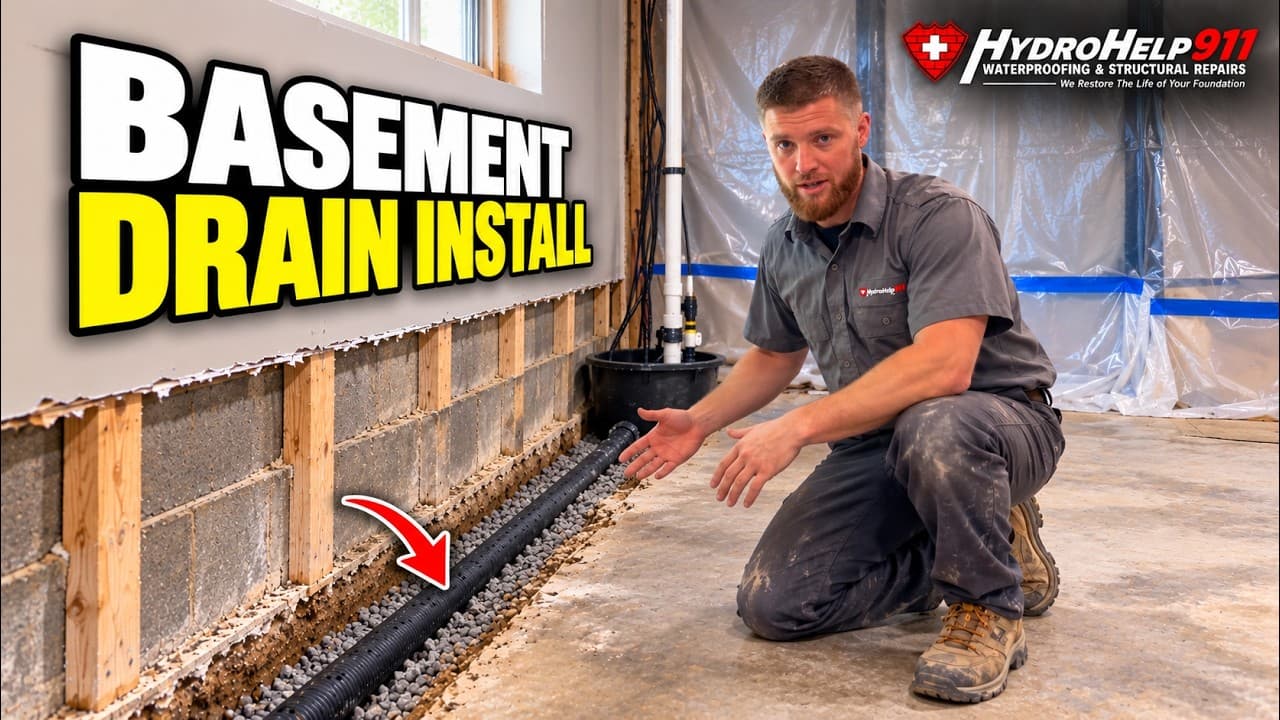 A Foreman's Day Installing a Sump Pump. Video preview.