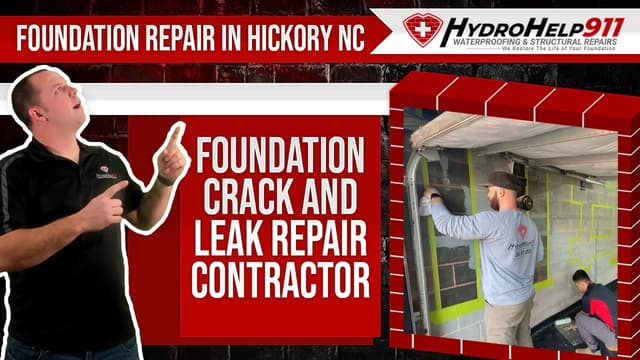 Foundation Repair in Hickory, NC: Foundation Crack and Leak Repair. Video preview.