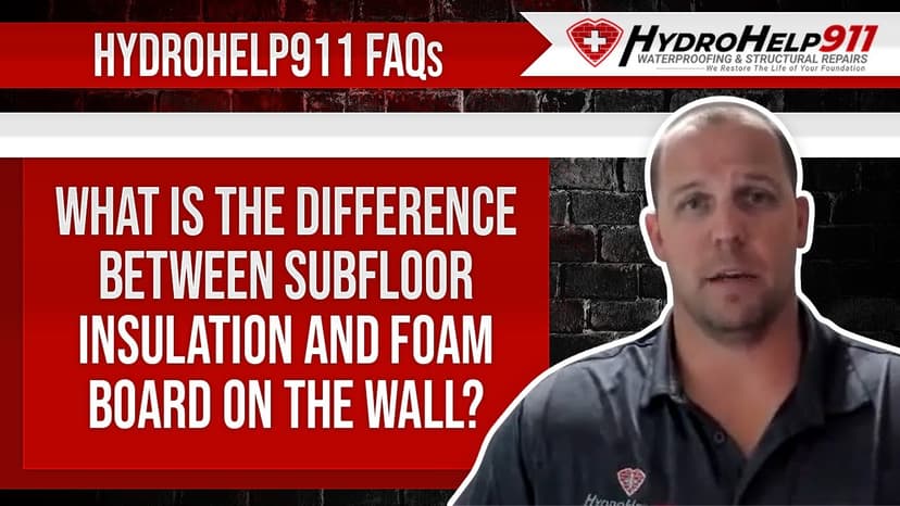 Subfloor Insulation Compared With Foam Board on the Wall. Video preview.