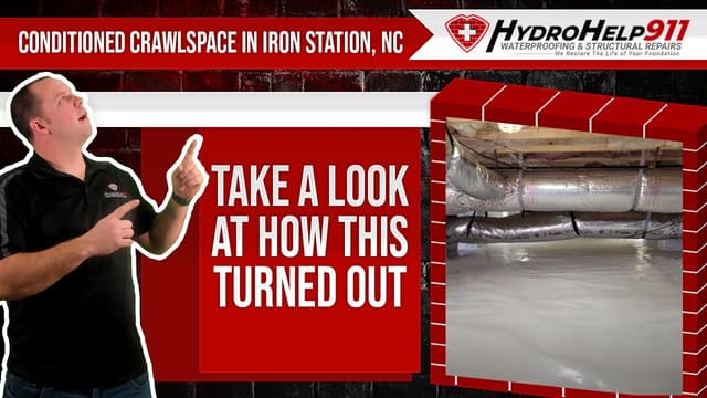 A Conditioned Crawl Space With Storage in Iron Station, NC. Video preview.