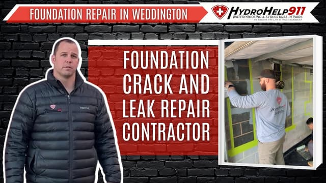 Foundation Repair in Weddington, NC: Foundation Crack and Leak Repair. Video preview.
