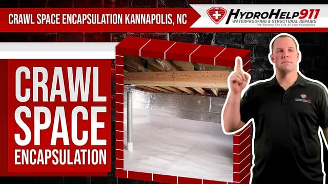 Crawl Space Encapsulation in Kannapolis, NC: Repair, Vapor Barrier and Insulation. Video preview.