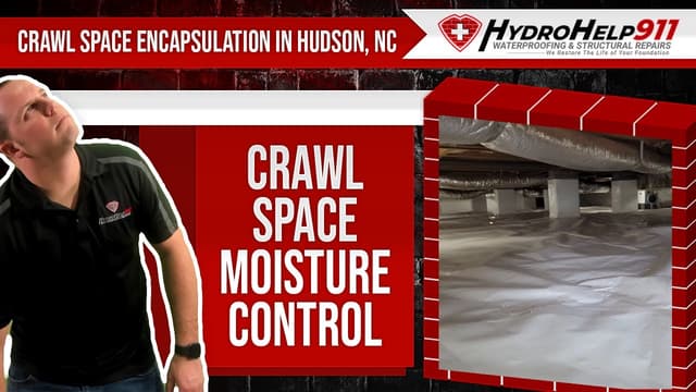 Crawl Space Encapsulation in Hudson, NC: Moisture Control. Video preview.