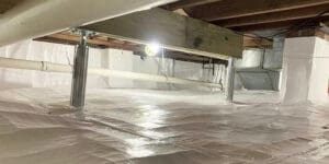 how to support floor joists in a crawl space